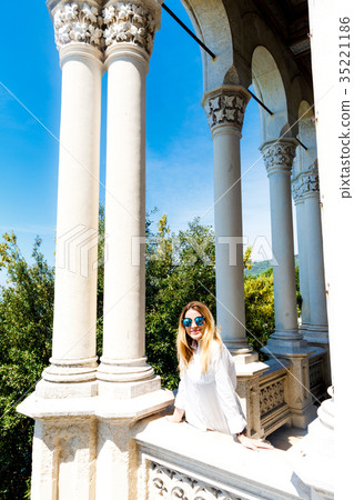Courtyard of Miramare castle in Trieste, Italy 35221186