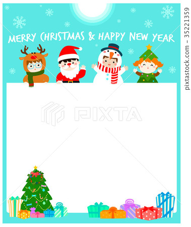 Vector of cute kids in Christmas background. - Stock Illustration  [35221359] - PIXTA