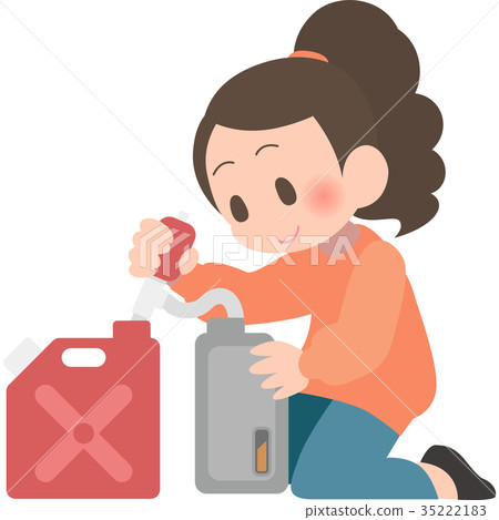 Woman refueling kerosene 35222183