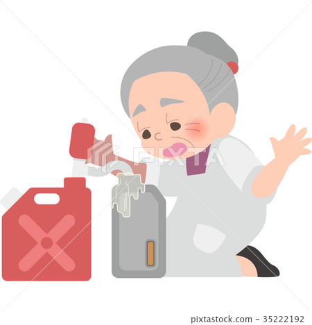 Grandmother spilling kerosene 35222192