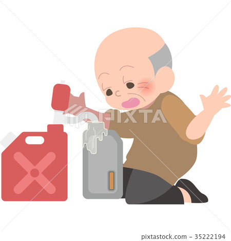 Grandfather spilling kerosene 35222194