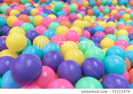 Colorful Plastic toy balls in Ball pool playground Colorful Plastic toy balls in Ball pool playground 35222474