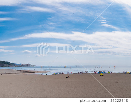 Surfing at Shichirigahama in Shonan and the beach scenery of Enoshima 35222548