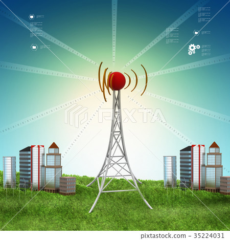 Signal tower with networking Signal tower with networking 35224031