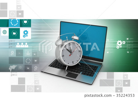 Laptop with alarm clock Laptop with alarm clock 35224353