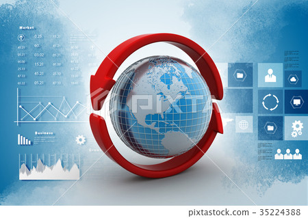 Earth with arrow circle around - Stock Illustration [35224388] - PIXTA