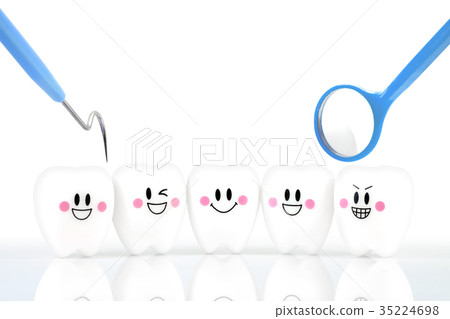 Teeth smile and crying emotion isolated on white 35224698