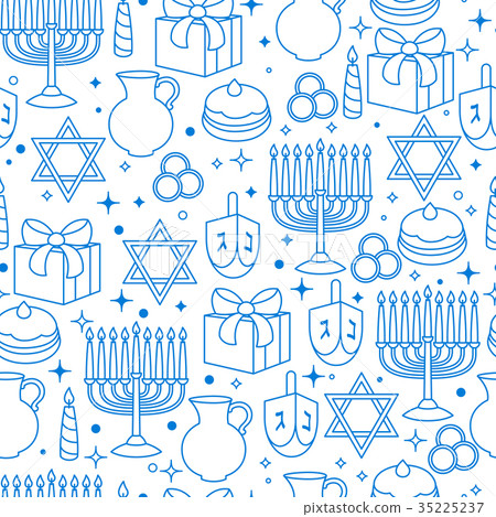 Happy Hanukkah celebration seamless pattern with Happy Hanukkah celebration seamless pattern with 35225237