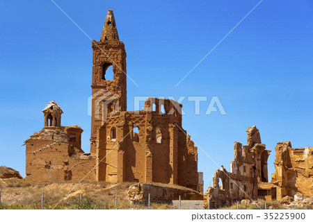 remains of the old town of Belchite, Spain 35225900