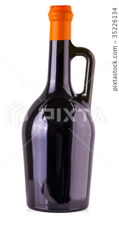 bottle with wine isolated on white background. bottle with wine isolated on white background. 35226134