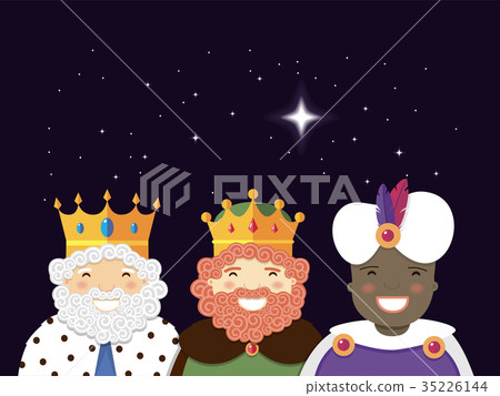The Three Kings with christmas star. Epiphany day 35226144