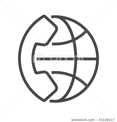International Call Thin Line Vector Icon. 35226617