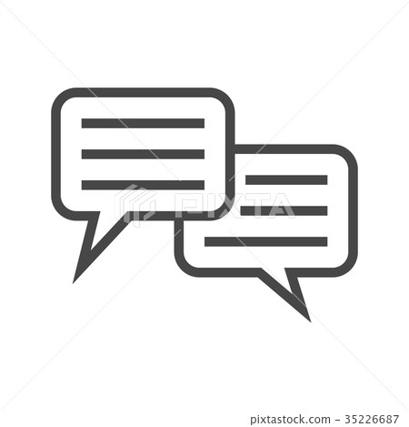 Speech Bubble Thin Line Vector Icon. - Stock Illustration [35226687 ...