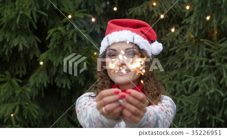 young woman on the background of the Christmas young woman on the background of the Christmas 35226951
