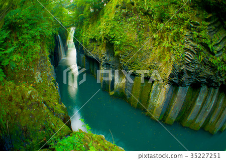 Takachiho Gorge Mana's waterfall (a unique wall enhancement with fisheye) 35227251