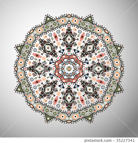 Round colorful geometric pattern 35227341