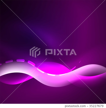 Vector glowing wave, smoke design wavy lines 35227679