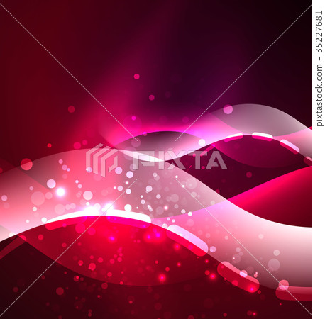 Vector glowing wave, smoke design wavy lines 35227681
