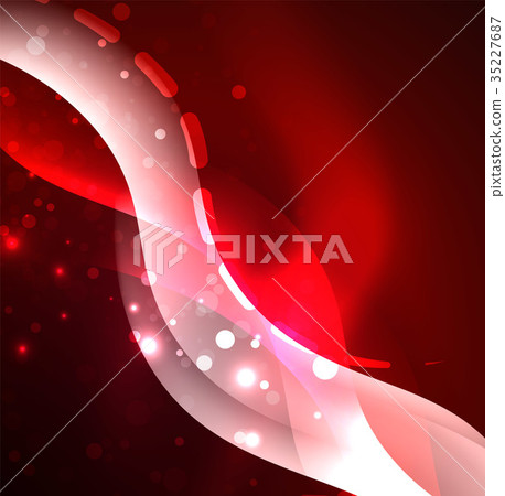 Vector glowing wave, smoke design wavy lines 35227687