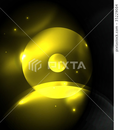 Blurred glowing circles, digital abstract 35229084