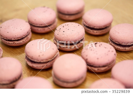 macarons on table at confectionery or bakery macarons on table at confectionery or bakery 35229839
