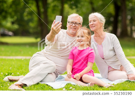 senior grandparents and granddaughter selfie senior grandparents and granddaughter selfie 35230190