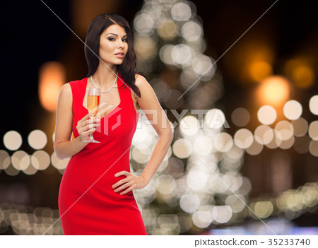 beautiful sexy woman with champagne glass beautiful sexy woman with champagne glass 35233740