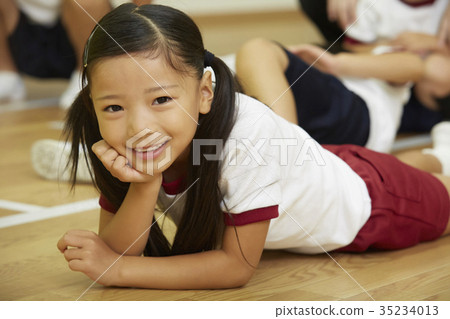 Gymnastics classroom girl portrait 35234013
