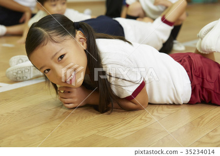 Gymnastics classroom girl portrait 35234014