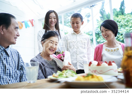 Three generations family celebration 35234414