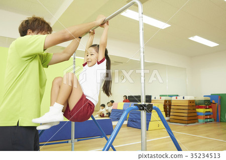 Gymnastics Class Iron Rod Kids Stock Photo 35234513 Pixta