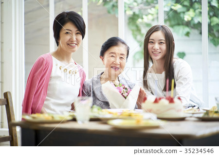 Three generations family celebration Three generations family celebration 35234546