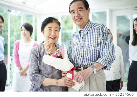 Old couple's celebration 35234566