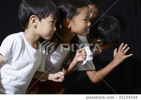 Gymnastics classroom run running kid kids portrait 35234584