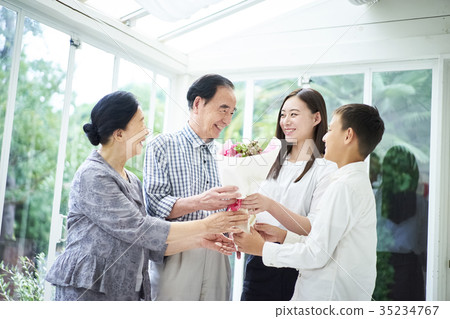 Three generations family celebration Three generations family celebration 35234767