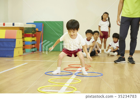 Gymnastics classroom jumping 35234783