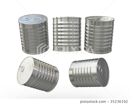 Blank cylindrical tin can with pull ring 35236192