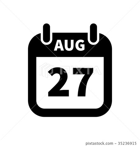 Simple black calendar icon with 27 august date - Stock Illustration ...