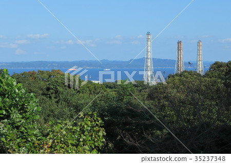 從Kurihama花國家天文台看見的東京灣 35237348