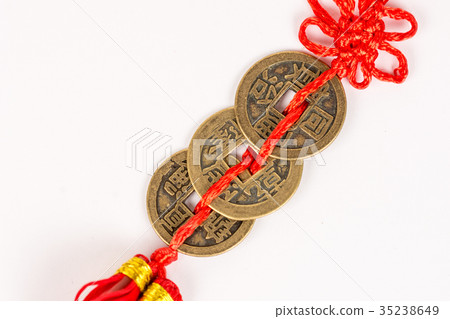 Ancient Feng shui metal lucky coins on the hand Ancient Feng shui metal lucky coins on the hand 35238649