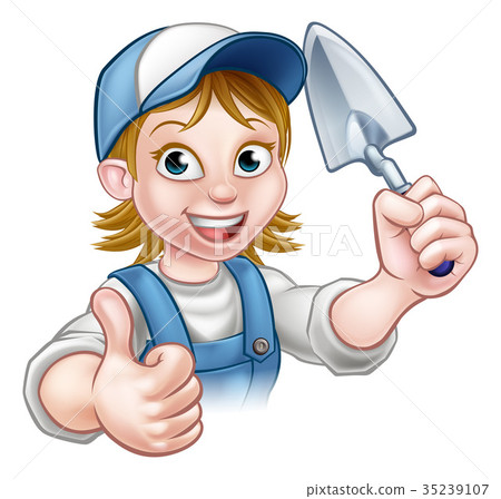 Builder Bricklayer Construction Worker Trowel Tool Builder Bricklayer Construction Worker Trowel Tool 35239107