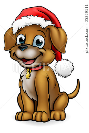 Santa Hat Christmas Dog 35239111