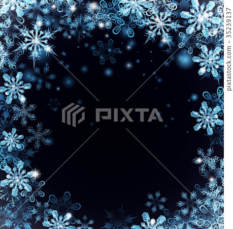 Blue Christmas Snowflakes Background Blue Christmas Snowflakes Background 35239137