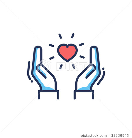 Orphans Help - modern vector line design icon. 35239945