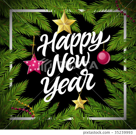 Happy New Year - modern vector realistic 35239993
