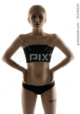 Slim blonde isolated shot on white background Slim blonde isolated shot on white background 35240324
