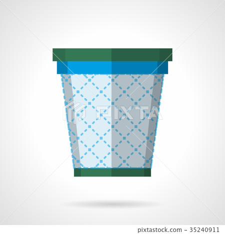Wastepaper basket flat color vector icon Wastepaper basket flat color vector icon 35240911