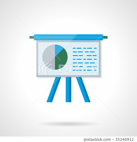 Stand with report flat color vector icon Stand with report flat color vector icon 35240912