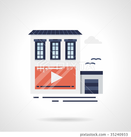 Outdoor video advertising flat color vector icon - Stock Illustration ...