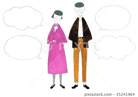 Stylish mature couple, pleasant conversation 35241964